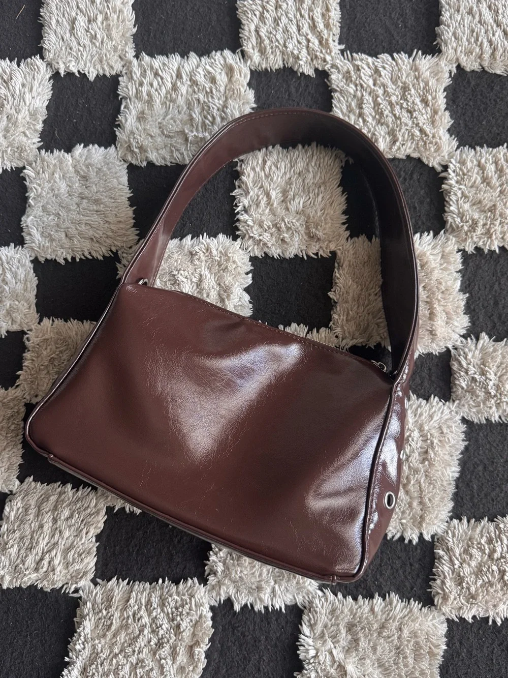 Brown Eyelet Detail Shoulder Bag